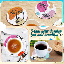 Load image into Gallery viewer, Diamond Painting Art Coaster Kit Special Shape (8PCS Abstract Facial Line)
