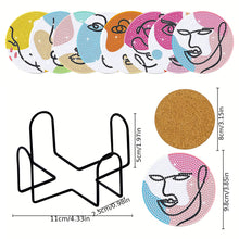 Load image into Gallery viewer, Diamond Painting Art Coaster Kit Special Shape (8PCS Abstract Facial Line)
