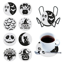 Load image into Gallery viewer, Diamond Painting Art Coaster Kit Special Shape (8PCS Halloween Wacky Face)
