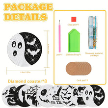 Load image into Gallery viewer, Diamond Painting Art Coaster Kit Special Shape (8PCS Halloween Wacky Face)

