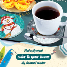 Load image into Gallery viewer, Diamond Painting Art Coaster Kit Special Shape (8PCS Xmas Snowman)
