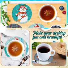 Load image into Gallery viewer, Diamond Painting Art Coaster Kit Special Shape (8PCS Xmas Snowman)
