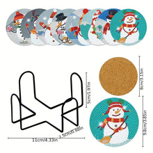 Load image into Gallery viewer, Diamond Painting Art Coaster Kit Special Shape (8PCS Xmas Snowman)
