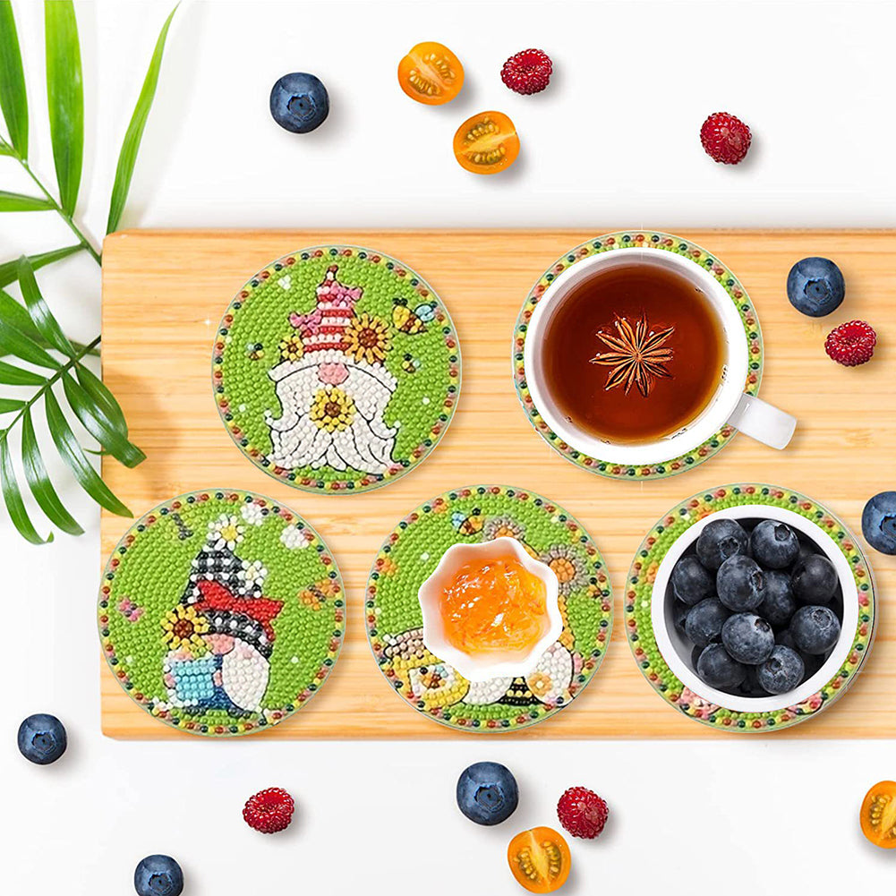 Diamond Painting Art Coaster Kit Special Shape (8PCS Garden Gnome)