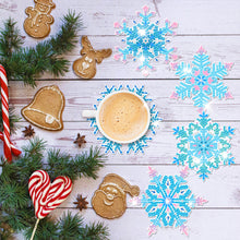Load image into Gallery viewer, Diamond Painting Art Coaster Kit Special Shape (8PCS Winter Snowflakes)
