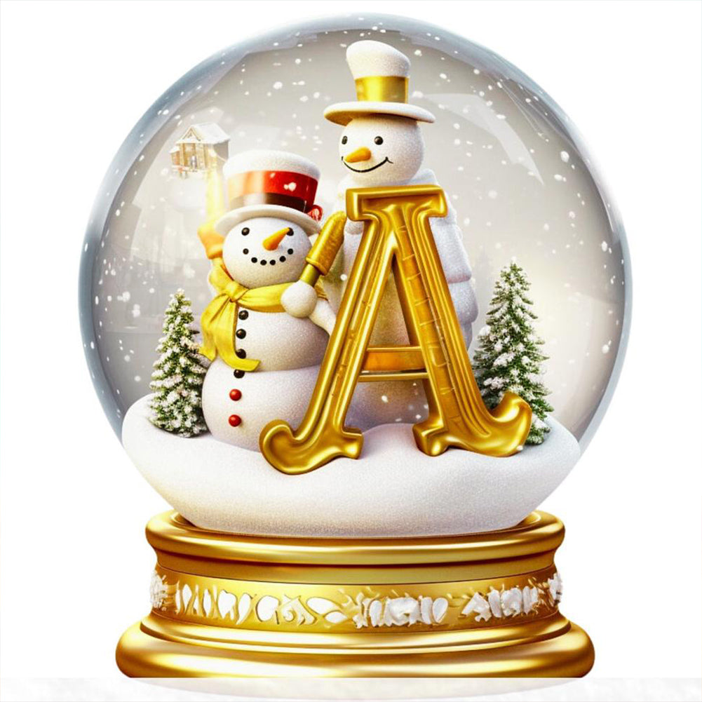 Diamond Painting - Full Round - Christmas Alphabet Crystal Ball A (40*40CM)