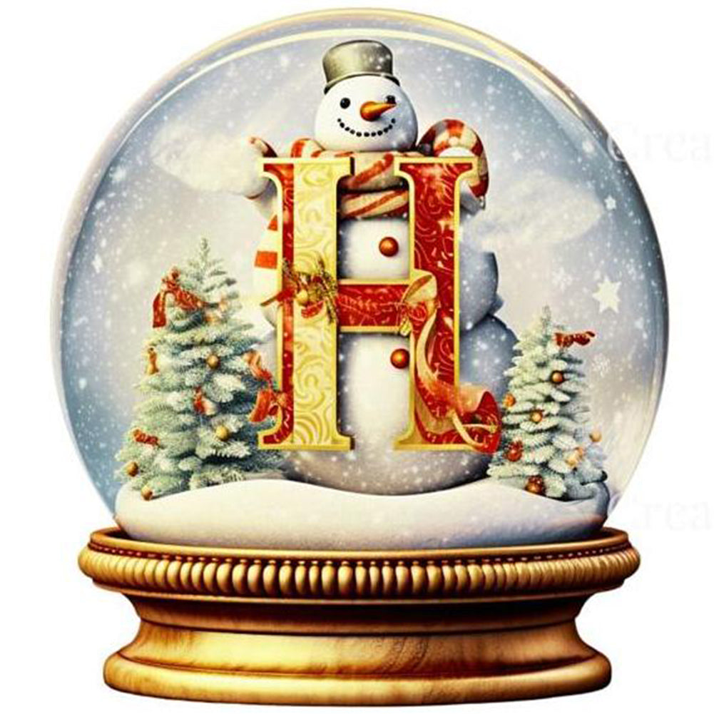 Diamond Painting - Full Round - Christmas Alphabet Crystal Ball H (40*40CM)