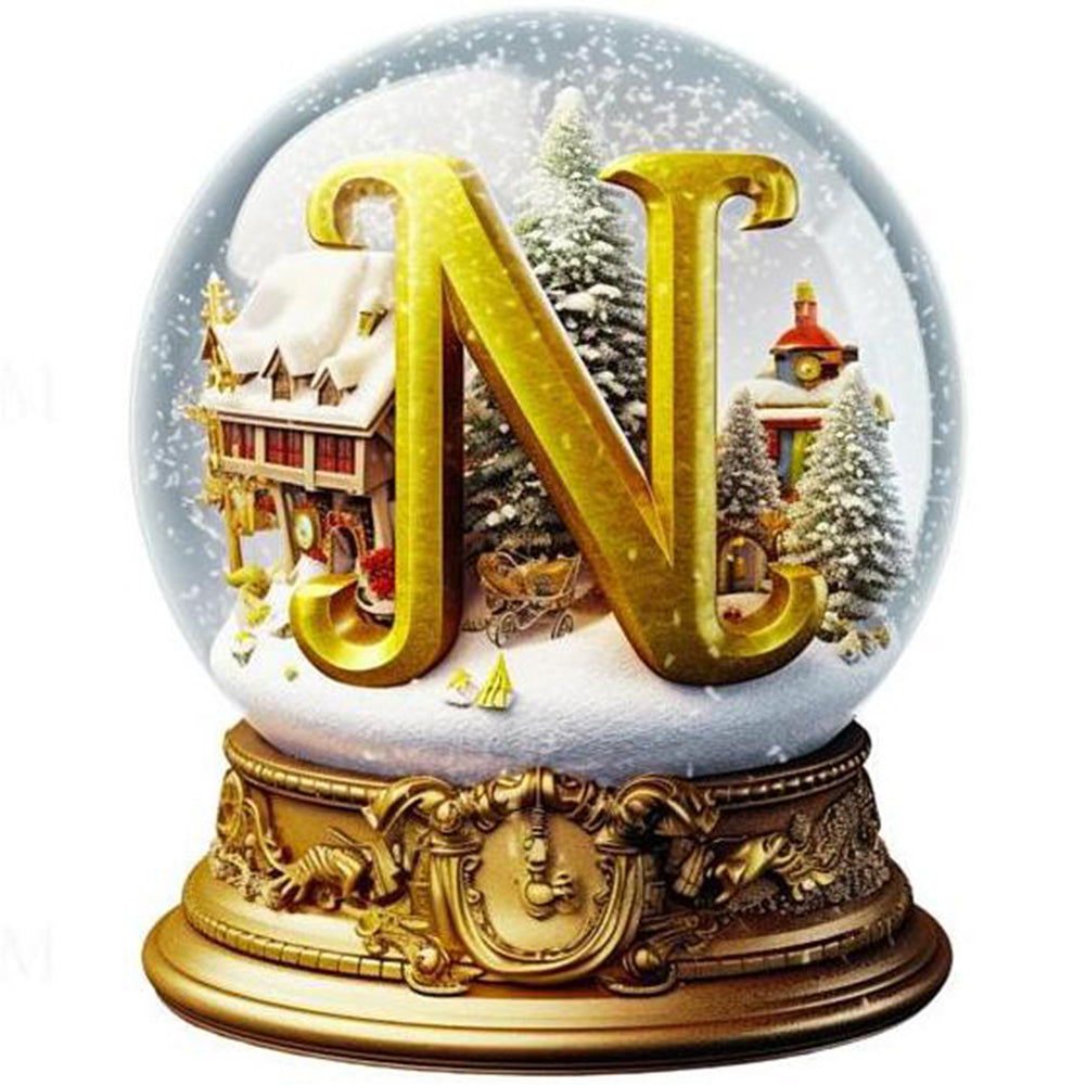 Diamond Painting - Full Round - Christmas Alphabet Crystal Ball N (40*40CM)