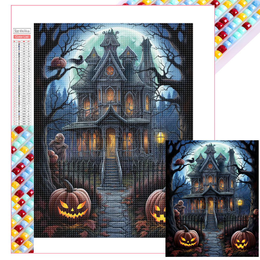 Diamond Painting - Full Square - halloween haunted house (40*50CM)