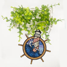 Load image into Gallery viewer, Special Shape Diamond Drawing Hanging Kit Suncatcher (Lighthouse Rudder)

