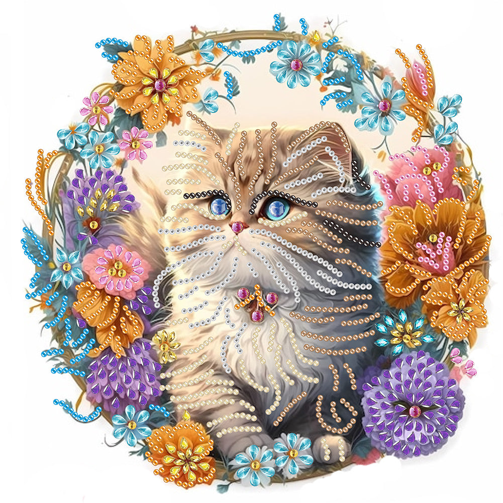 Diamond Painting - Partial Special Shaped - Garland Cat (30*30CM)