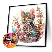 Load image into Gallery viewer, Diamond Painting - Partial Special Shaped - kitten (30*30CM)
