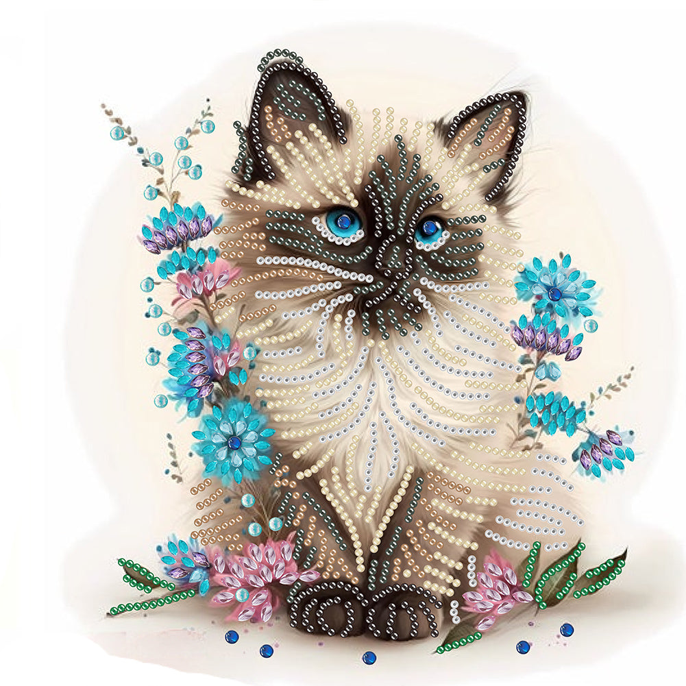Diamond Painting - Partial Special Shaped - kitten (30*30CM)