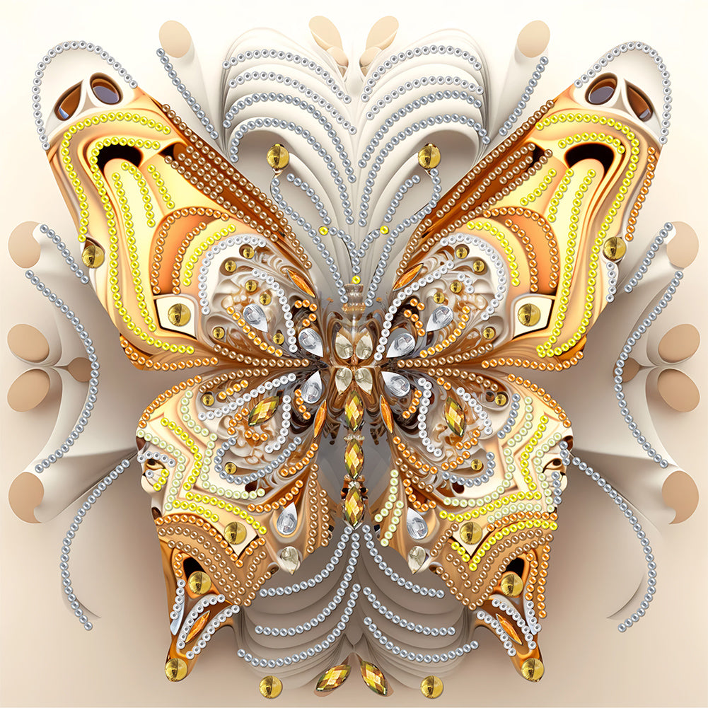 Diamond Painting - Partial Special Shaped - Butterfly (30*30CM)