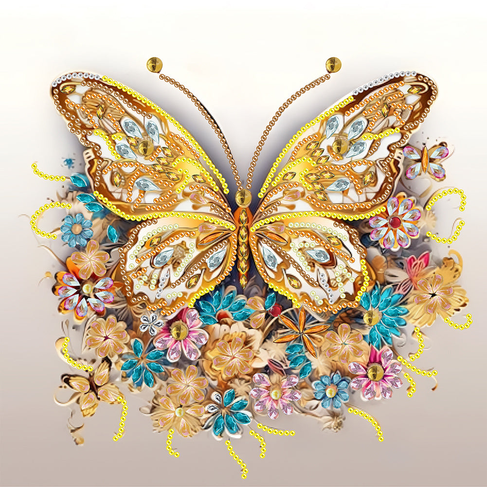 Diamond Painting - Partial Special Shaped - Butterfly (30*30CM)