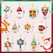 Load image into Gallery viewer, 10Pairs Round Double Sided Diamond Painting DIY Earring Making Kit Elk Christmas
