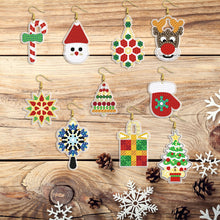Load image into Gallery viewer, 10Pairs Round Double Sided Diamond Painting DIY Earring Making Kit Elk Christmas
