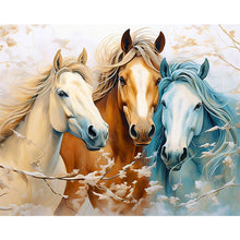 Load image into Gallery viewer, Diamond Painting - Full Round - horse admiring flowers (50*40CM)
