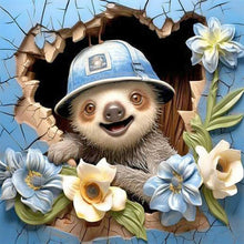 Load image into Gallery viewer, Diamond Painting - Full Round - sloth in wall (40*40CM)
