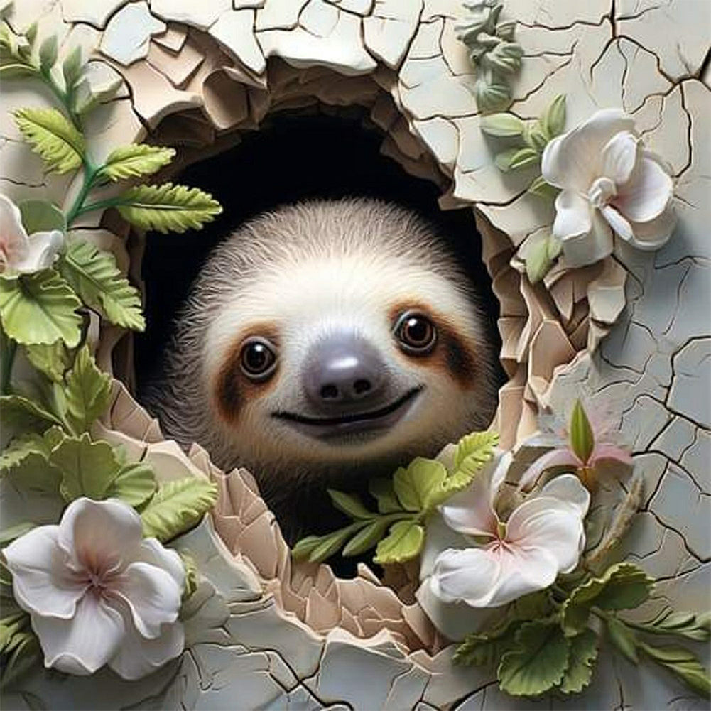 Diamond Painting - Full Round - sloth in wall (40*40CM)