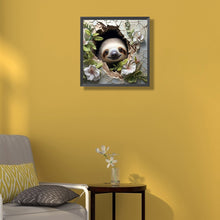 Load image into Gallery viewer, Diamond Painting - Full Round - sloth in wall (40*40CM)
