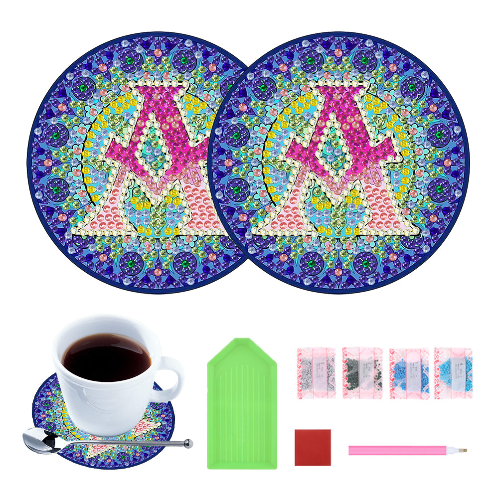 2PCS Diamond Painting Art Coaster Kit Special Shape Diamond Painting DIY Coaster