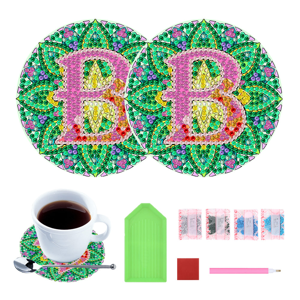 2PCS Diamond Painting Art Coaster Kit Special Shape Diamond Painting DIY Coaster