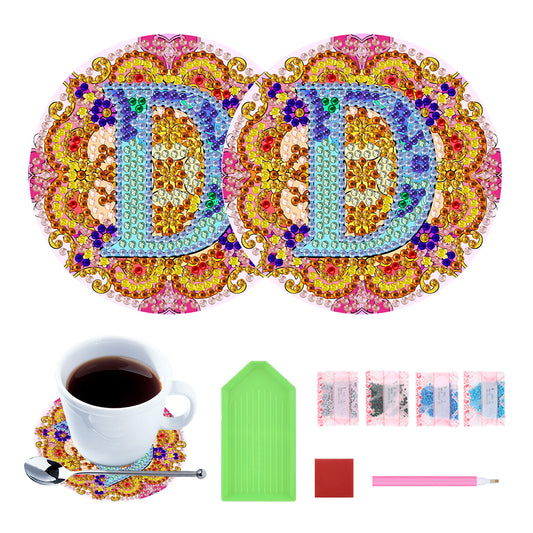 2PCS Diamond Painting Art Coaster Kit Special Shape Diamond Painting DIY Coaster