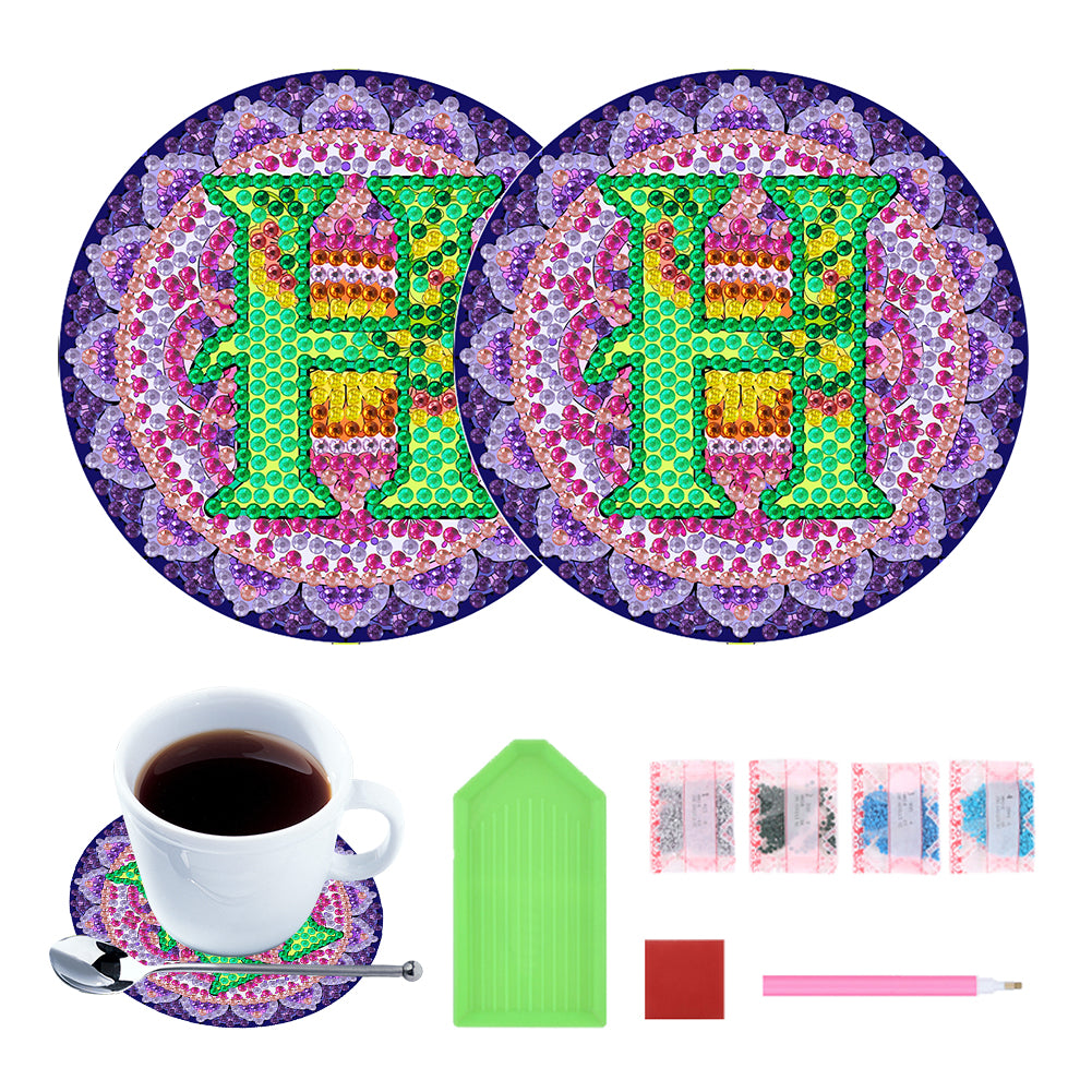 2PCS Diamond Painting Art Coaster Kit Special Shape Diamond Painting DIY Coaster