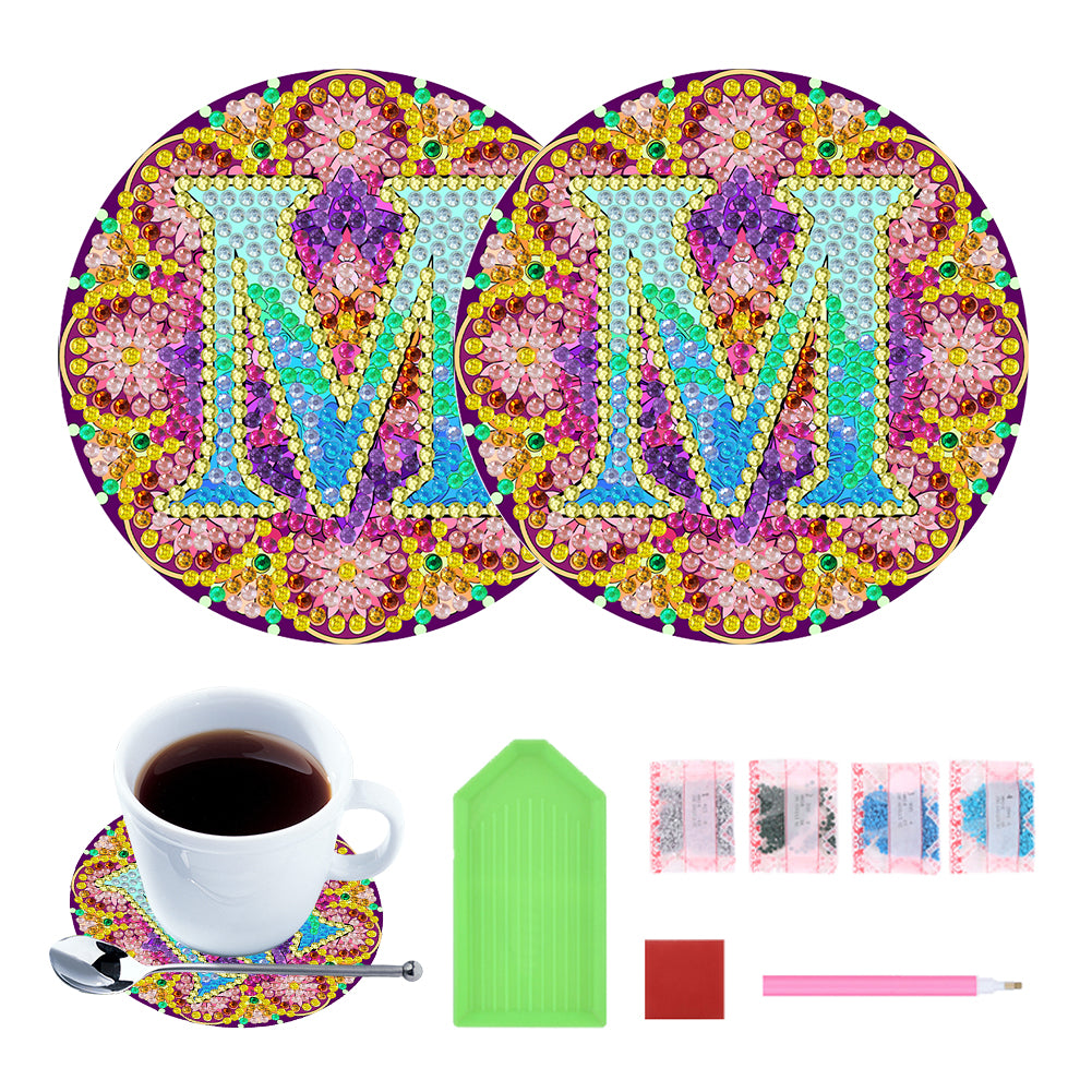 2PCS Diamond Painting Art Coaster Kit Special Shape Diamond Painting DIY Coaster
