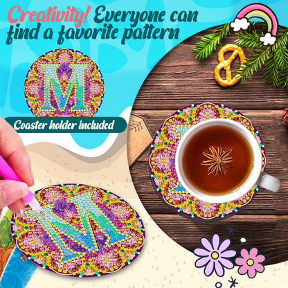 2PCS Diamond Painting Art Coaster Kit Special Shape Diamond Painting DIY Coaster