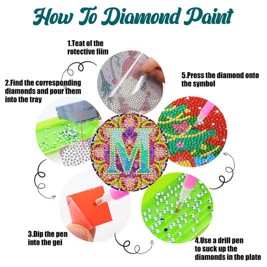 2PCS Diamond Painting Art Coaster Kit Special Shape Diamond Painting DIY Coaster