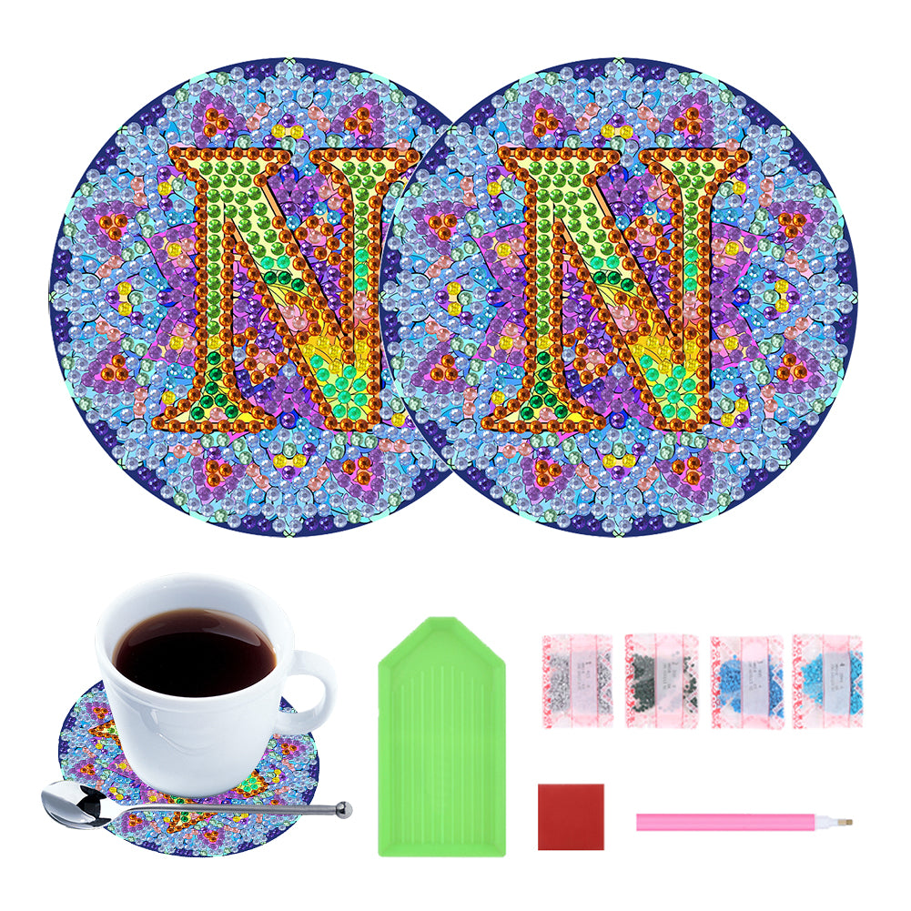 2PCS Diamond Painting Art Coaster Kit Special Shape Diamond Painting DIY Coaster