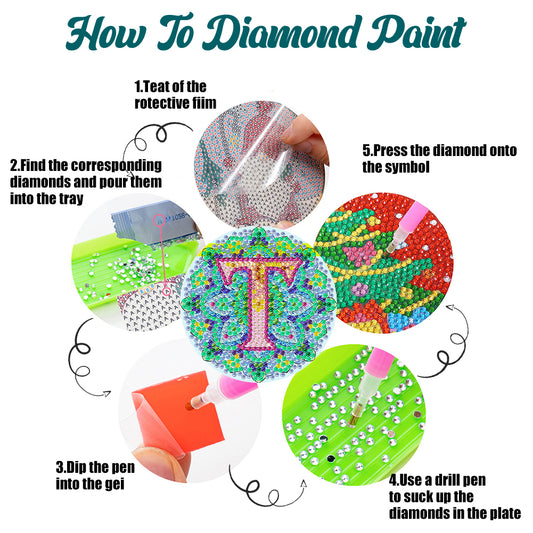 2PCS Diamond Painting Art Coaster Kit Special Shape Diamond Painting DIY Coaster