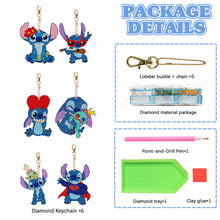 Load image into Gallery viewer, 6PCS Full Drill Keyring Special Shape Double Sided Diamond Art Keychains Pendant
