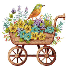 Load image into Gallery viewer, Diamond Painting - Partial Special Shaped - Little bird flower and cart (30*30CM)
