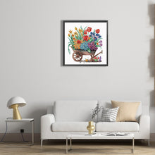 Load image into Gallery viewer, Diamond Painting - Partial Special Shaped - flower and wooden cart (30*30CM)
