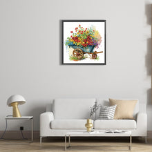 Load image into Gallery viewer, Diamond Painting - Partial Special Shaped - Flower and Iron Cart (30*30CM)
