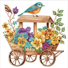 Load image into Gallery viewer, Diamond Painting - Partial Special Shaped - bird on flower cart (30*30CM)
