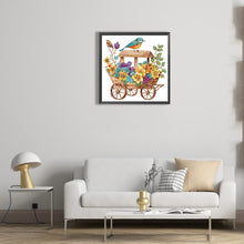 Load image into Gallery viewer, Diamond Painting - Partial Special Shaped - bird on flower cart (30*30CM)
