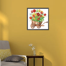 Load image into Gallery viewer, Diamond Painting - Partial Special Shaped - tulips and cart (30*30CM)
