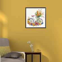 Load image into Gallery viewer, Diamond Painting - Partial Special Shaped - flowers and bicycles (30*30CM)
