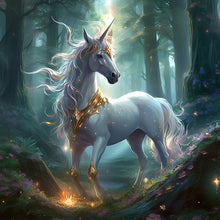 Load image into Gallery viewer, Diamond Painting - Full Round - forest unicorn (40*40CM)
