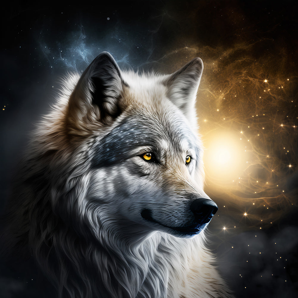 Diamond Painting - Full Round - Dark Night Wolf (40*40CM)