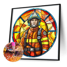 Load image into Gallery viewer, Diamond Painting - Full Round - medallion firefighter (40*40CM)
