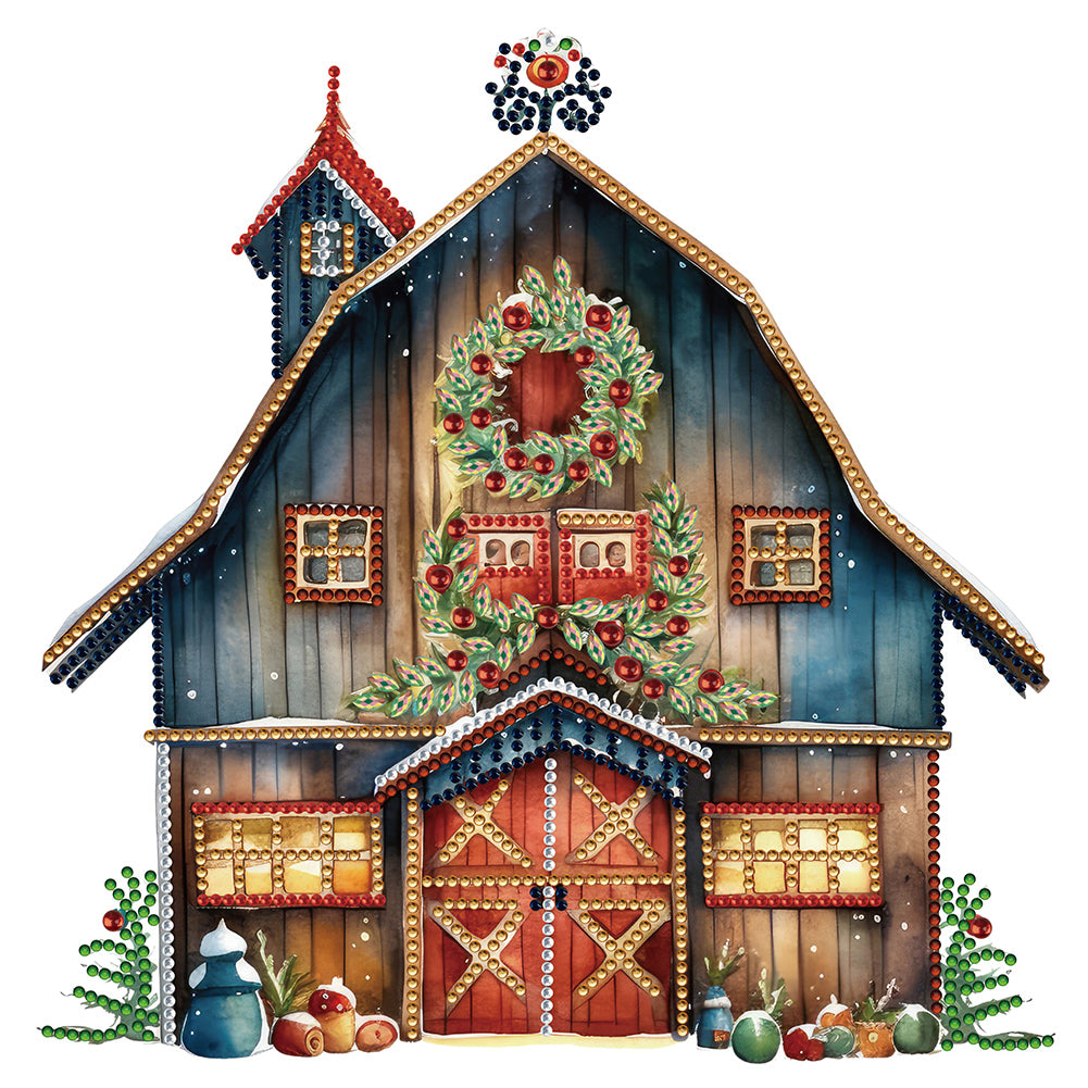 Diamond Painting - Partial Special Shaped - Christmas cottage (30*30CM)