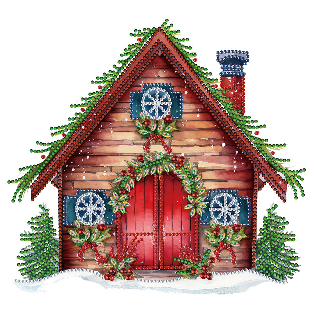 Diamond Painting - Partial Special Shaped - Christmas cottage (30*30CM)