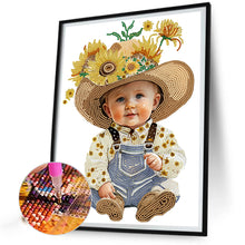 Load image into Gallery viewer, Diamond Painting - Partial Special Shaped - cowboy kid (30*40CM)
