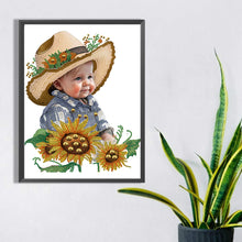 Load image into Gallery viewer, Diamond Painting - Partial Special Shaped - cowboy kid (30*40CM)
