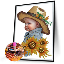 Load image into Gallery viewer, Diamond Painting - Partial Special Shaped - cowboy kid (30*40CM)
